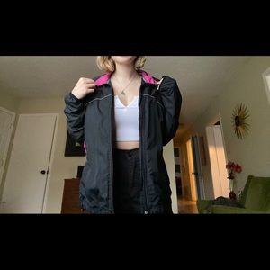 SOLD 🦋Black & Pink Windbreaker 💞